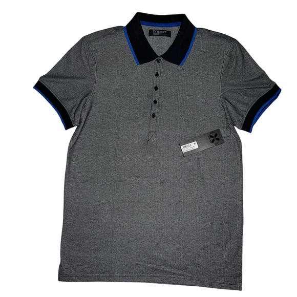 2(X)ist Grey/Blue‎ Tipped Polo Shirt Size Small NWT - Picture 1 of 4